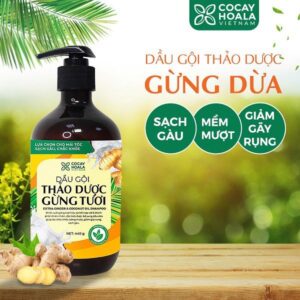 Dầu Gội Thảo Dược Gừng Dừa Cỏ Cây Hoa Lá 440g